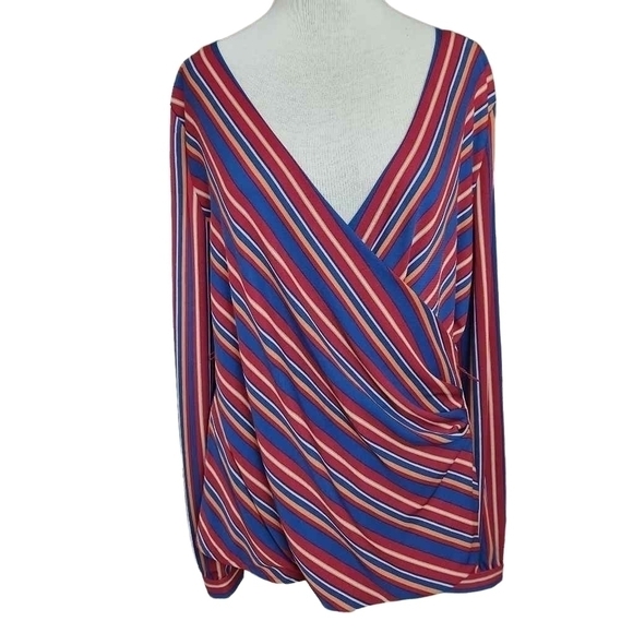 Ann Taylor Striped V-neck Blouse - Picture 4 of 7